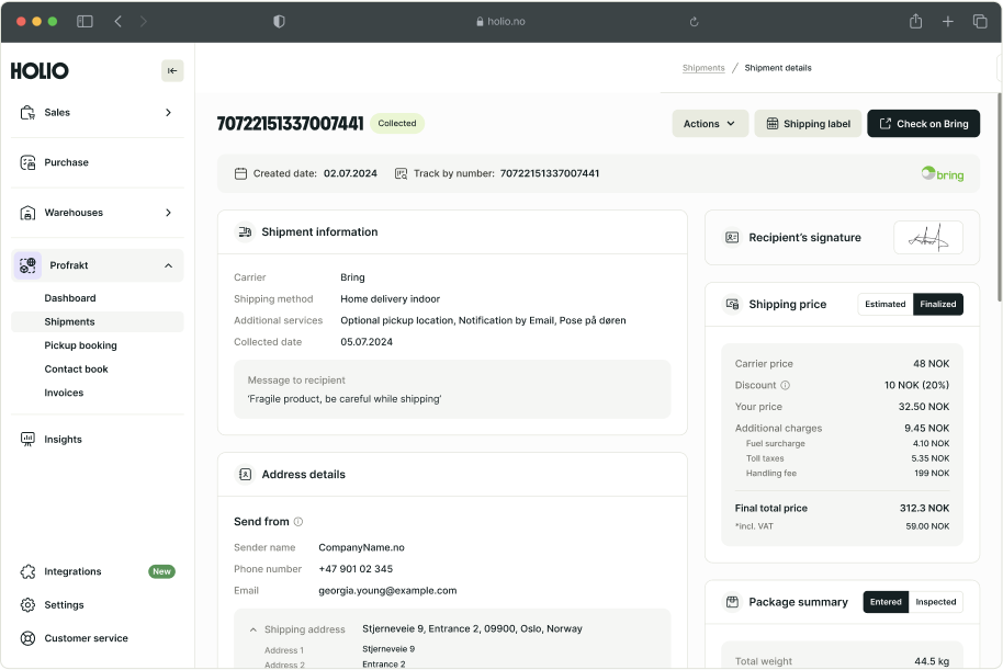 Products list
